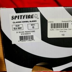 SPITFIRE SLIDES- CLASSIC SWIRL STYLE- SIZE 10 - NEW IN PACKAGE